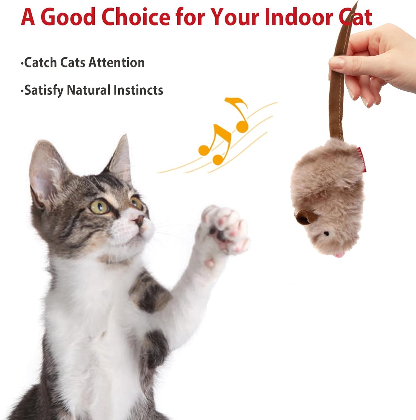 Chirping Bird Cat Toy Set - Interactive Motion-Activated Feather Toys for Indoor Cats, Perfect for Kittens and All Breeds!