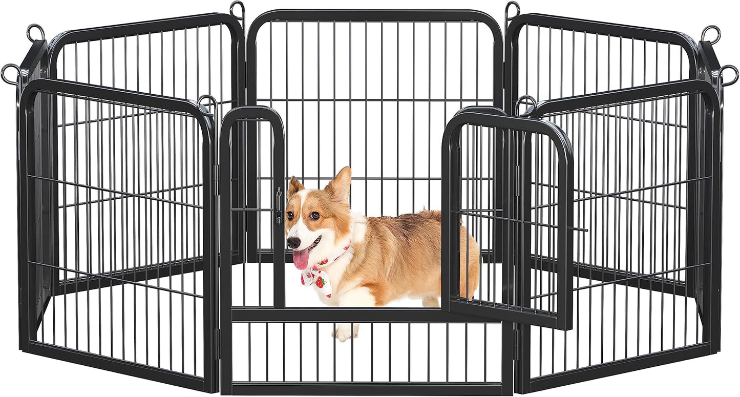 Dog Playpen Outdoor, 24 Inch 16 Panels Dog Pen Indoor Heavy Duty Puppy Exercise Pen Metal Pet Fence for RV Camping/Yard/Garden