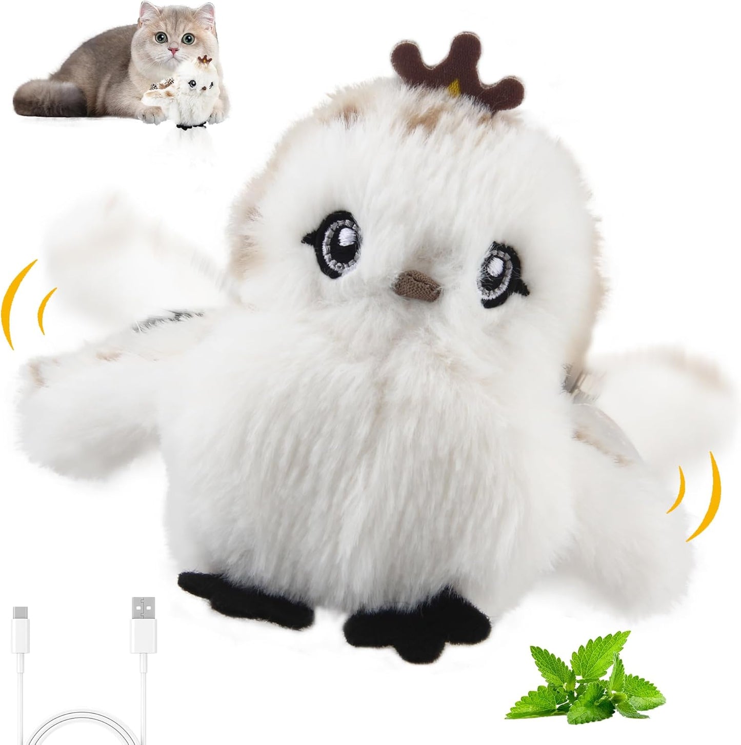 Chirping Bird Cat Toy Set - Interactive Motion-Activated Feather Toys for Indoor Cats, Perfect for Kittens and All Breeds!