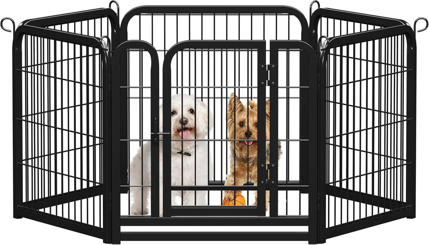 Dog Playpen Outdoor, 24 Inch 16 Panels Dog Pen Indoor Heavy Duty Puppy Exercise Pen Metal Pet Fence for RV Camping/Yard/Garden