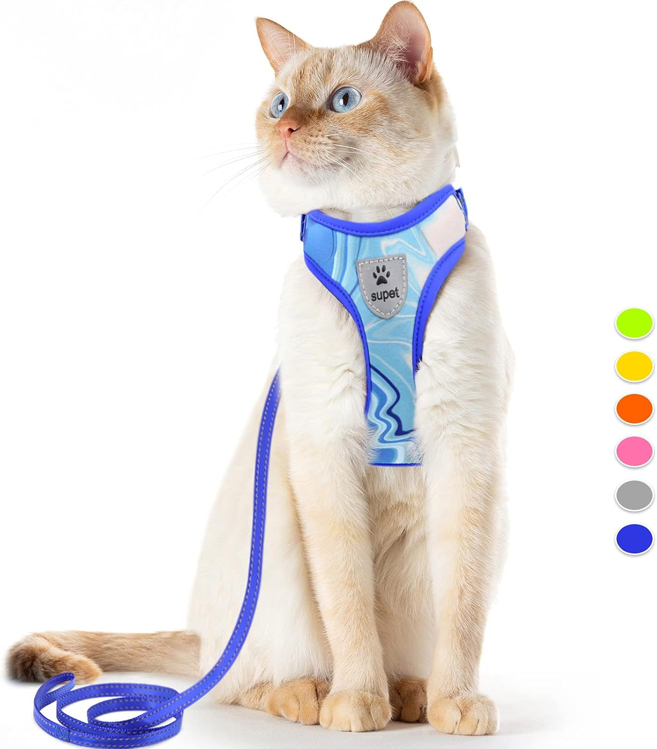 Cat Harness and Leash Set Stylish Escape Proof Cat Vest Harness Adjustable Breathable Pet Leash with Reflective Trim