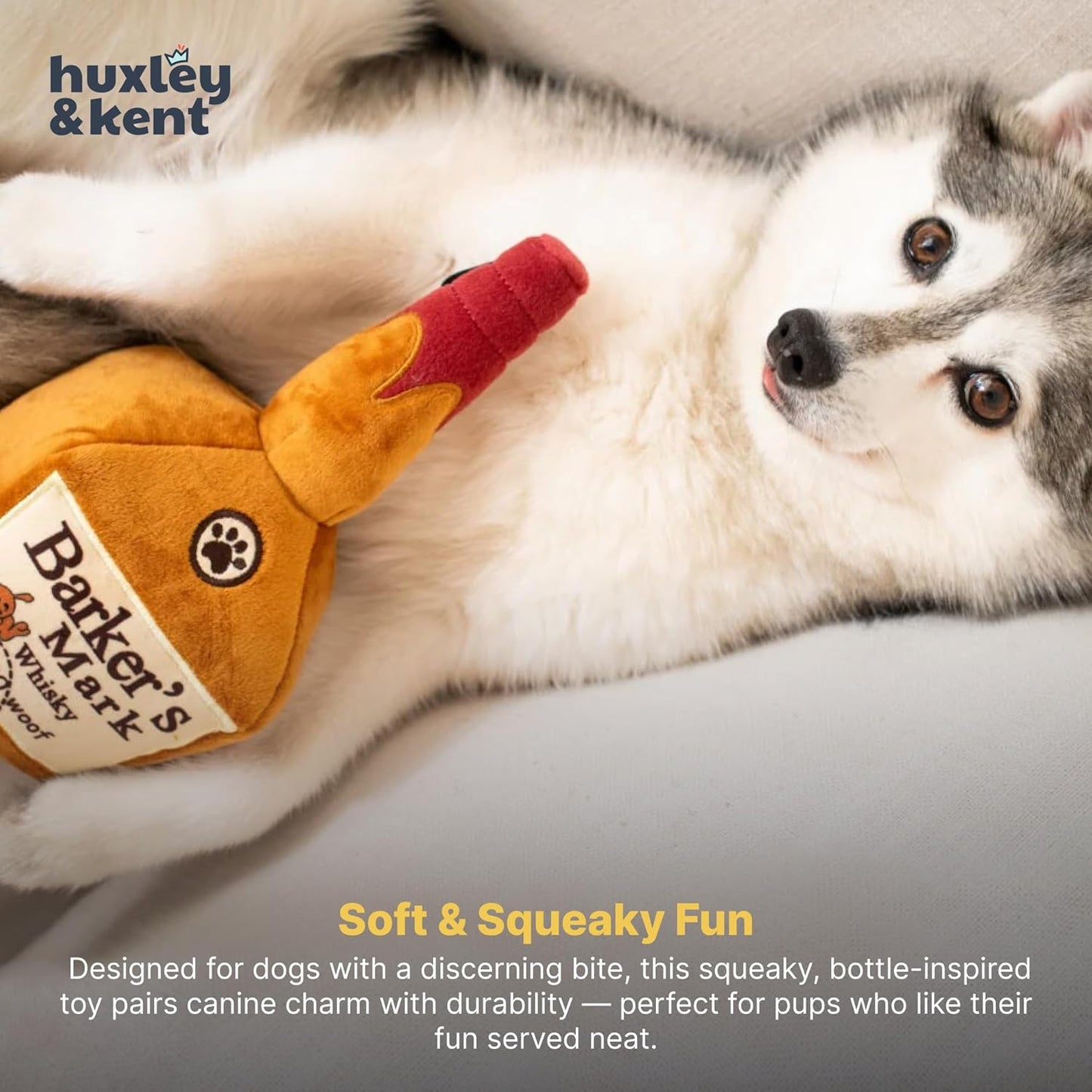 Plush Dog Toy W/Squeaker - Power Plush Stuffed Toy for Dogs - Cute, Funny & Tough Toy for Small & Large Dogs - Barker'S Mark, Large