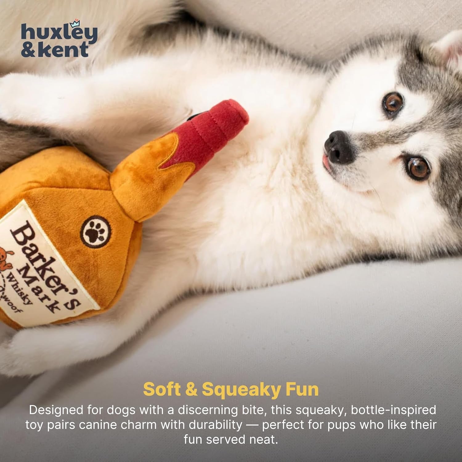 Plush Dog Toy W/Squeaker - Power Plush Stuffed Toy for Dogs - Cute, Funny & Tough Toy for Small & Large Dogs - Barker'S Mark, Large