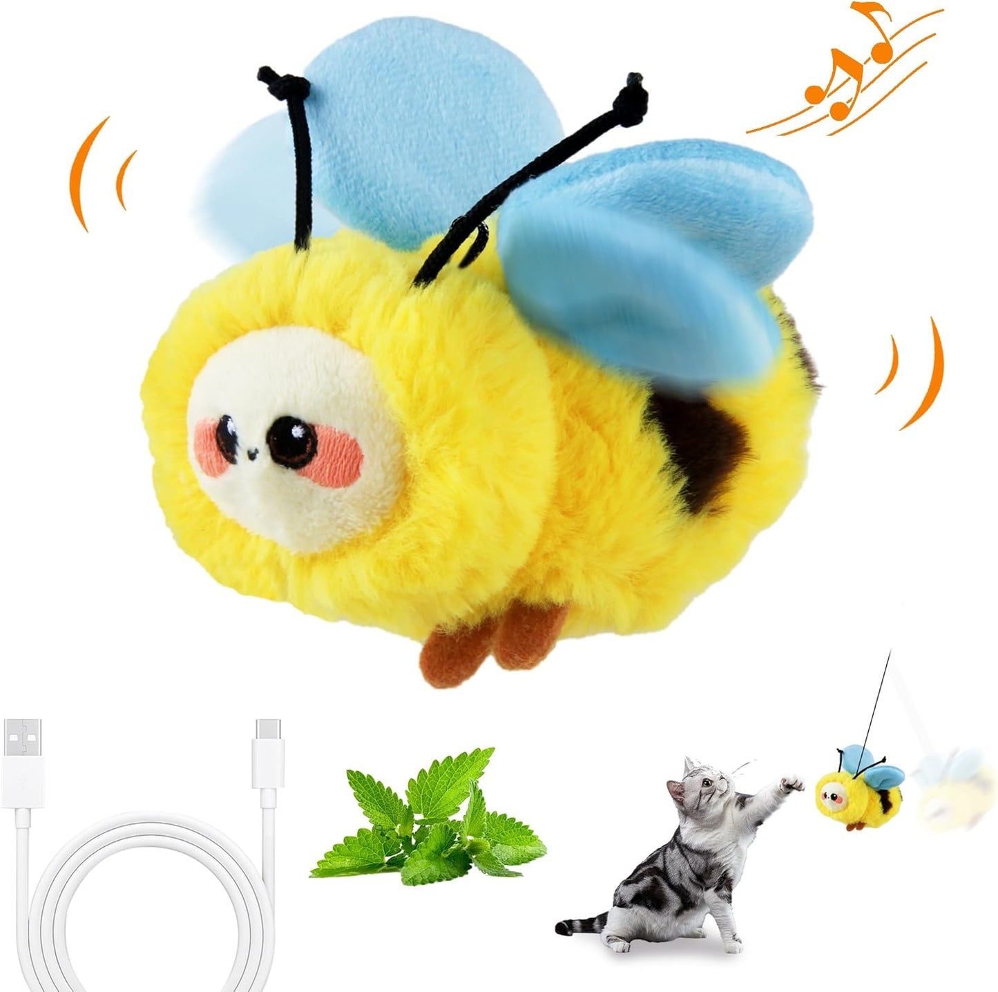 Chirping Bird Cat Toy Set - Interactive Motion-Activated Feather Toys for Indoor Cats, Perfect for Kittens and All Breeds!