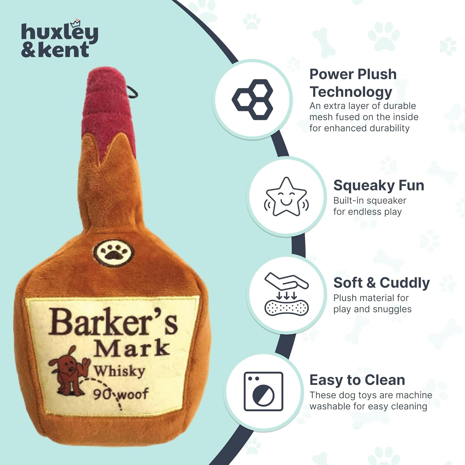 Plush Dog Toy W/Squeaker - Power Plush Stuffed Toy for Dogs - Cute, Funny & Tough Toy for Small & Large Dogs - Barker'S Mark, Large
