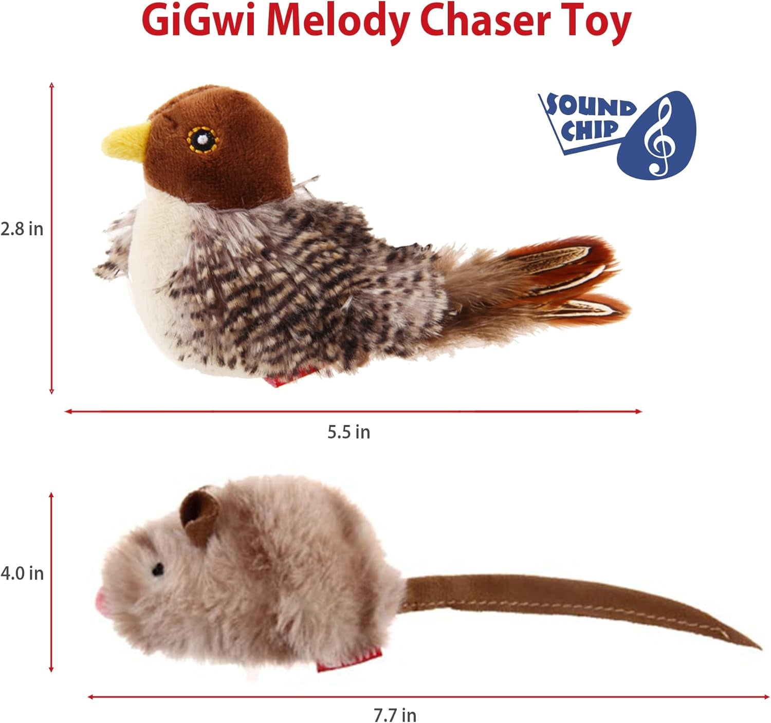 Chirping Bird Cat Toy Set - Interactive Motion-Activated Feather Toys for Indoor Cats, Perfect for Kittens and All Breeds!