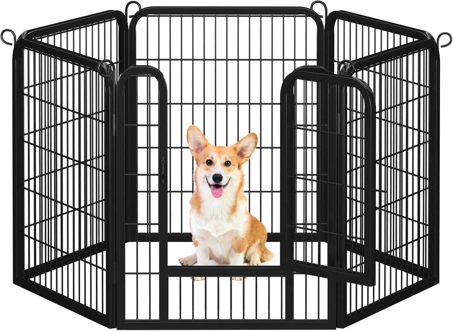Dog Playpen Outdoor, 24 Inch 16 Panels Dog Pen Indoor Heavy Duty Puppy Exercise Pen Metal Pet Fence for RV Camping/Yard/Garden